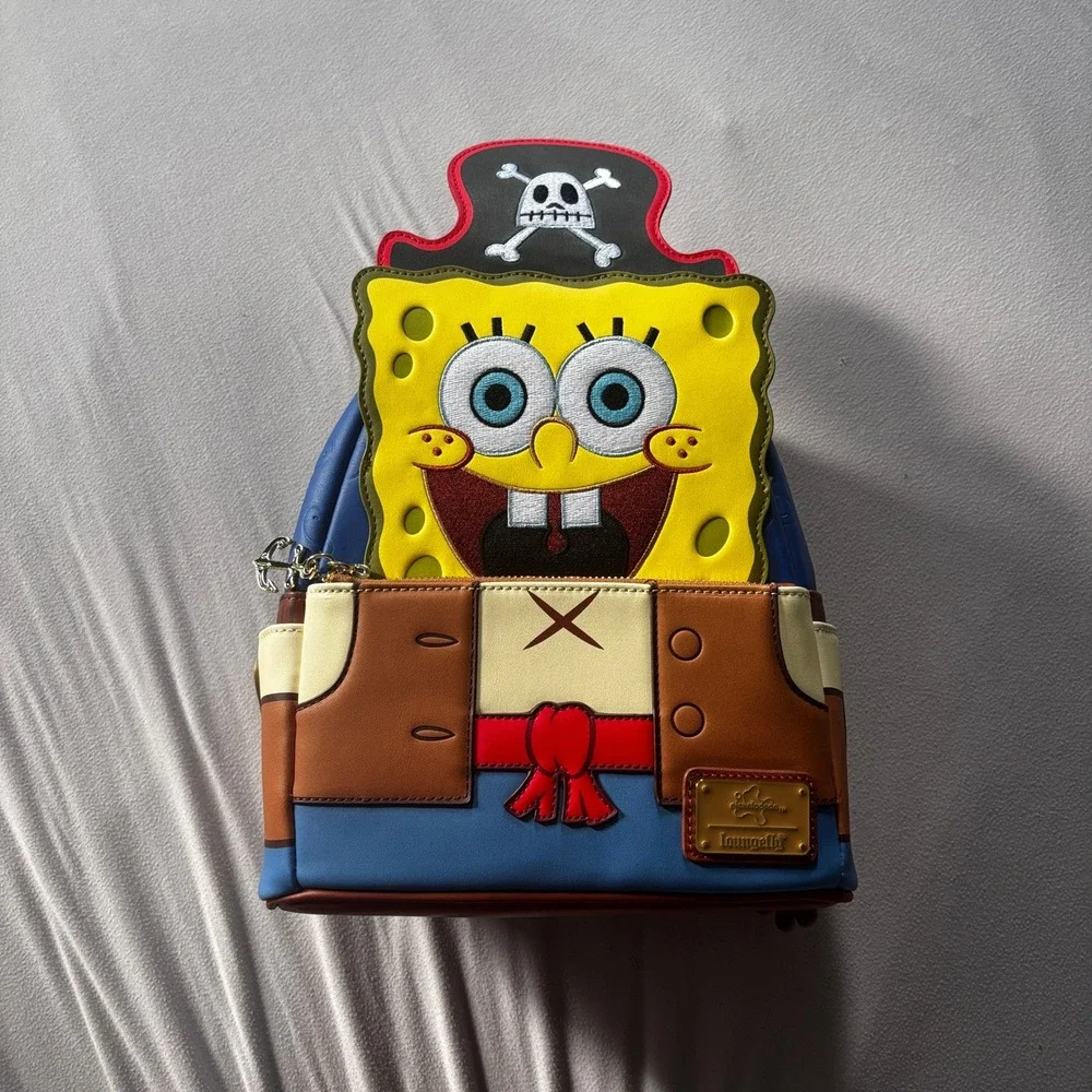 Loungefly SpongeBob SquarePants Pirate Cosplay Mini Backpack Yellow Blue NEW